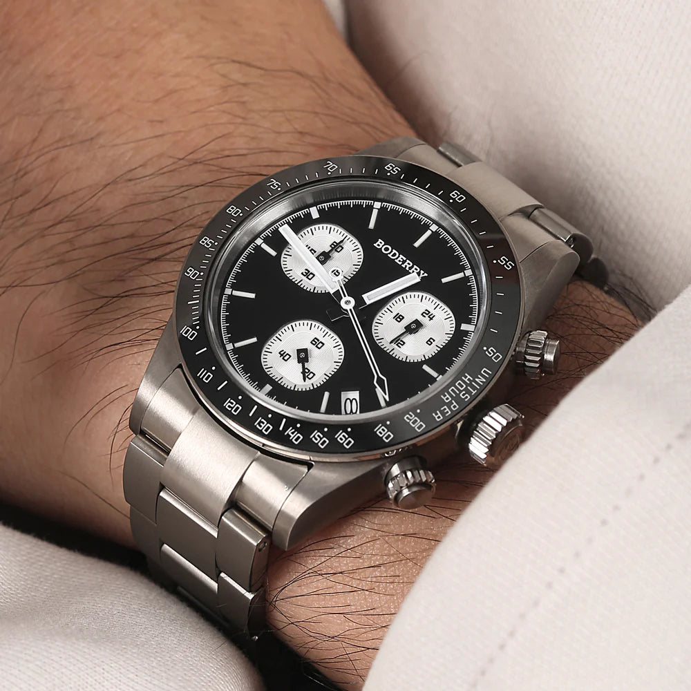BODERRY - GOLDACE - Titanium Chronograph Watch | Black