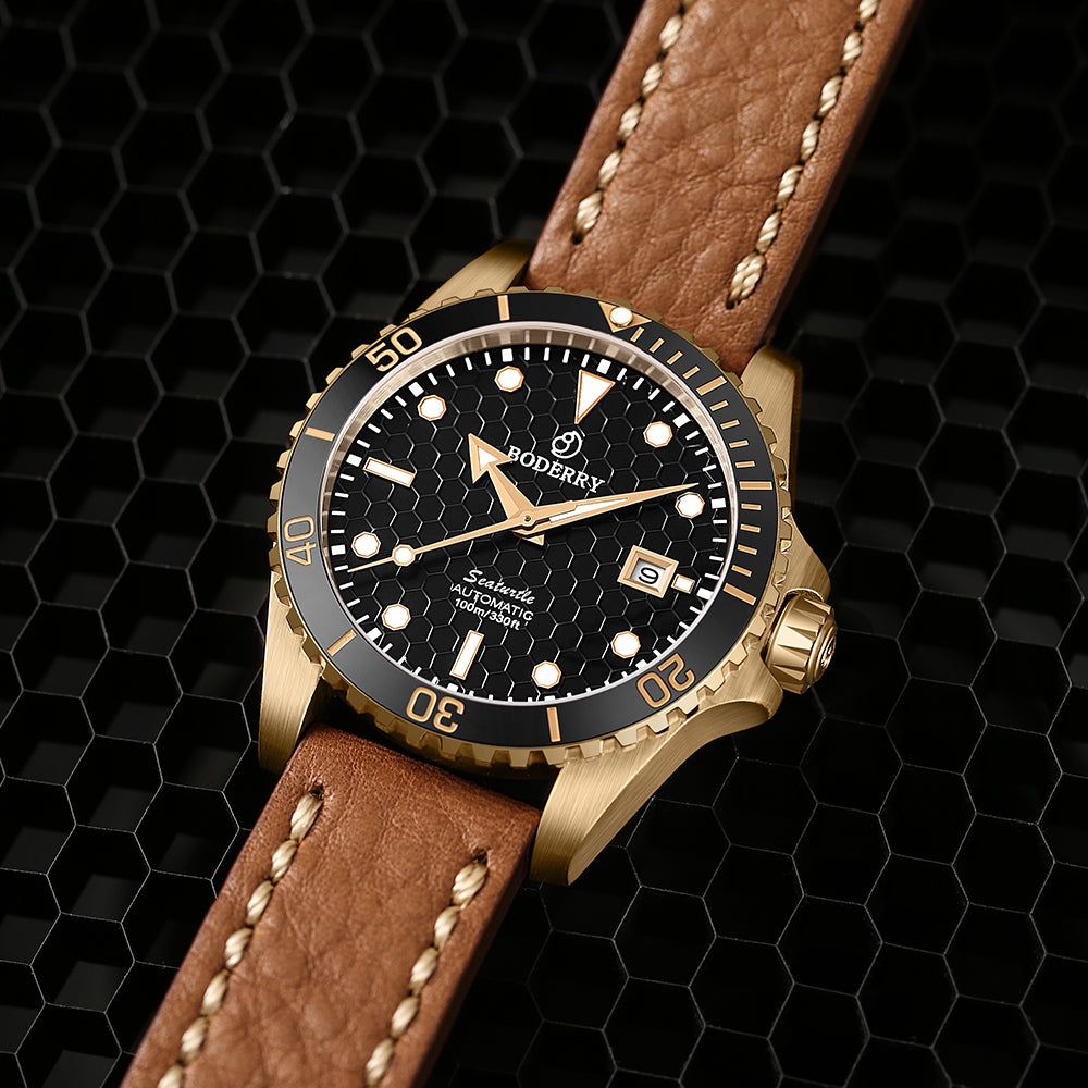 BODERRY - SEATURTLE.OCEAN - Bronze Automatic Diver Watch | Black
