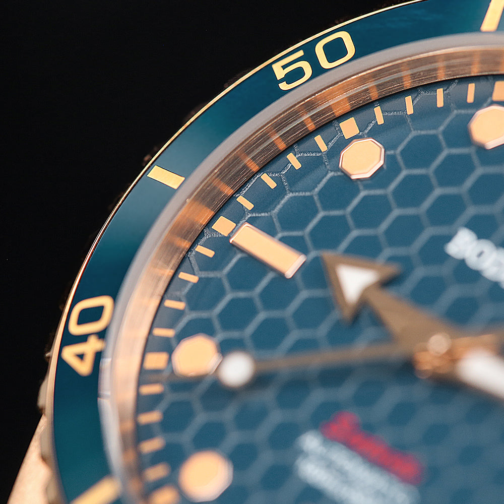 BODERRY - SEATURTLE.OCEAN - Bronze Automatic Diver Watch | Sea Blue