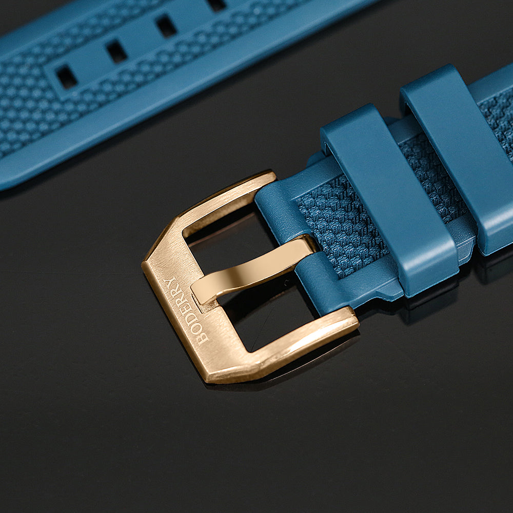 BODERRY - SEATURTLE.OCEAN - Bronze Automatic Diver Watch | Sea Blue/FKM Rubber
