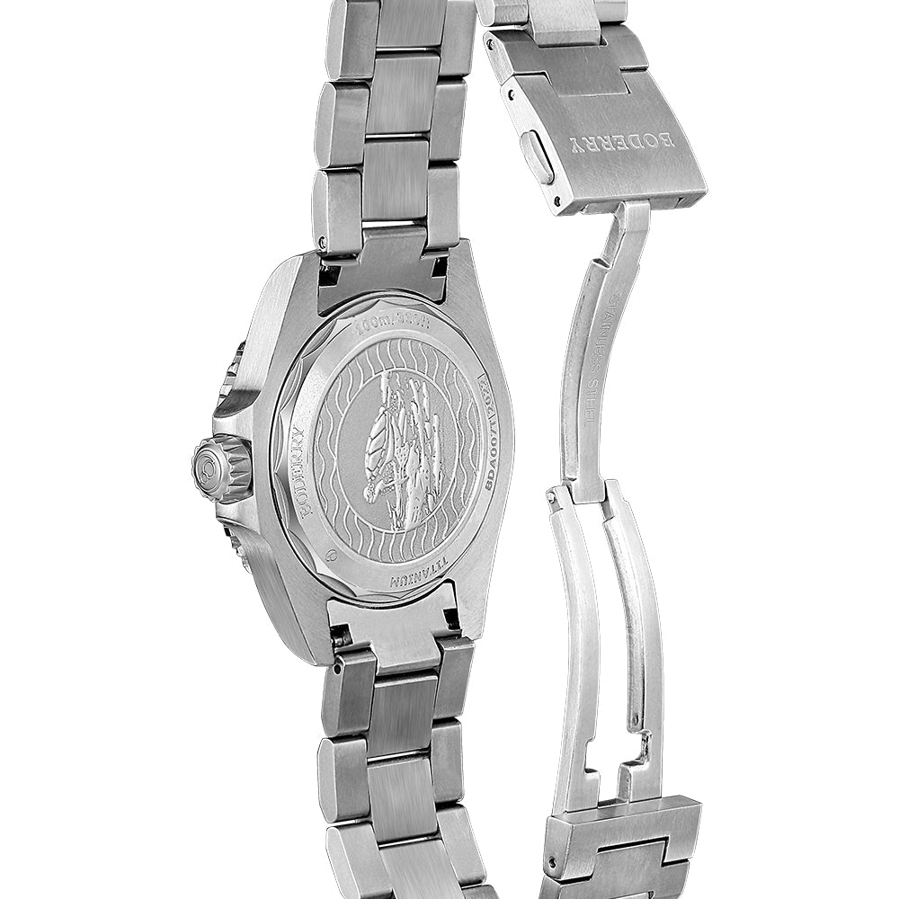 BODERRY - SEATURTLE.OCEAN - Automatic Titanium Diver Watch | Gray/Ti-bracelet