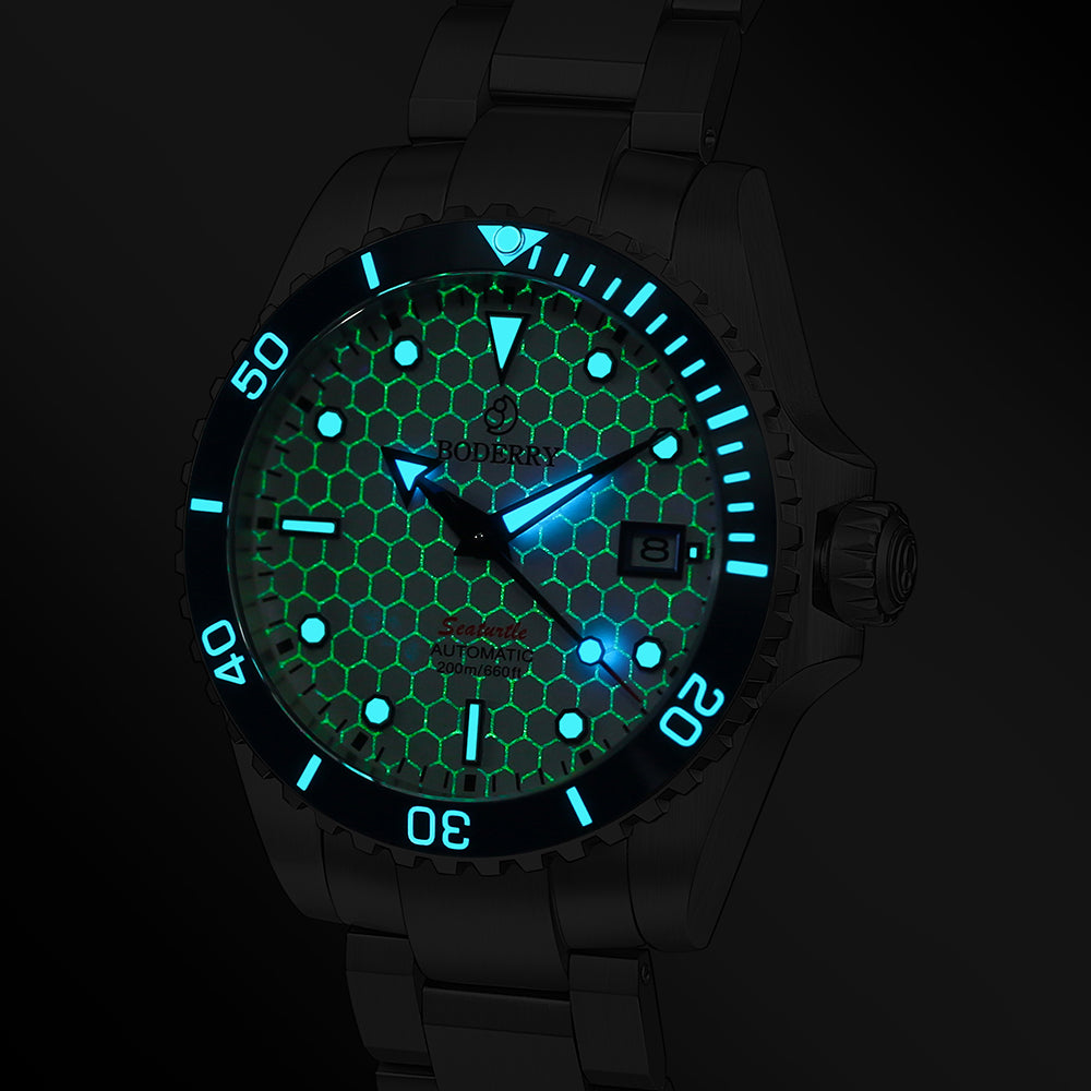 BODERRY - SEATURTLE.OCEAN - Automatic Titanium Diver Watch | Arctic/Ti-bracelet