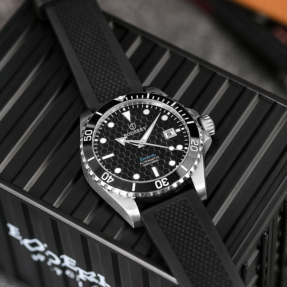 BODERRY - SEATURTLE.OCEAN - Automatic Titanium Diver Watch | Black