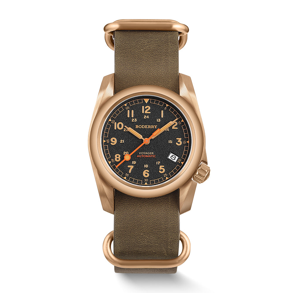 BODERRY - VOYAGER - Bronze Automatic Field Watch | Black