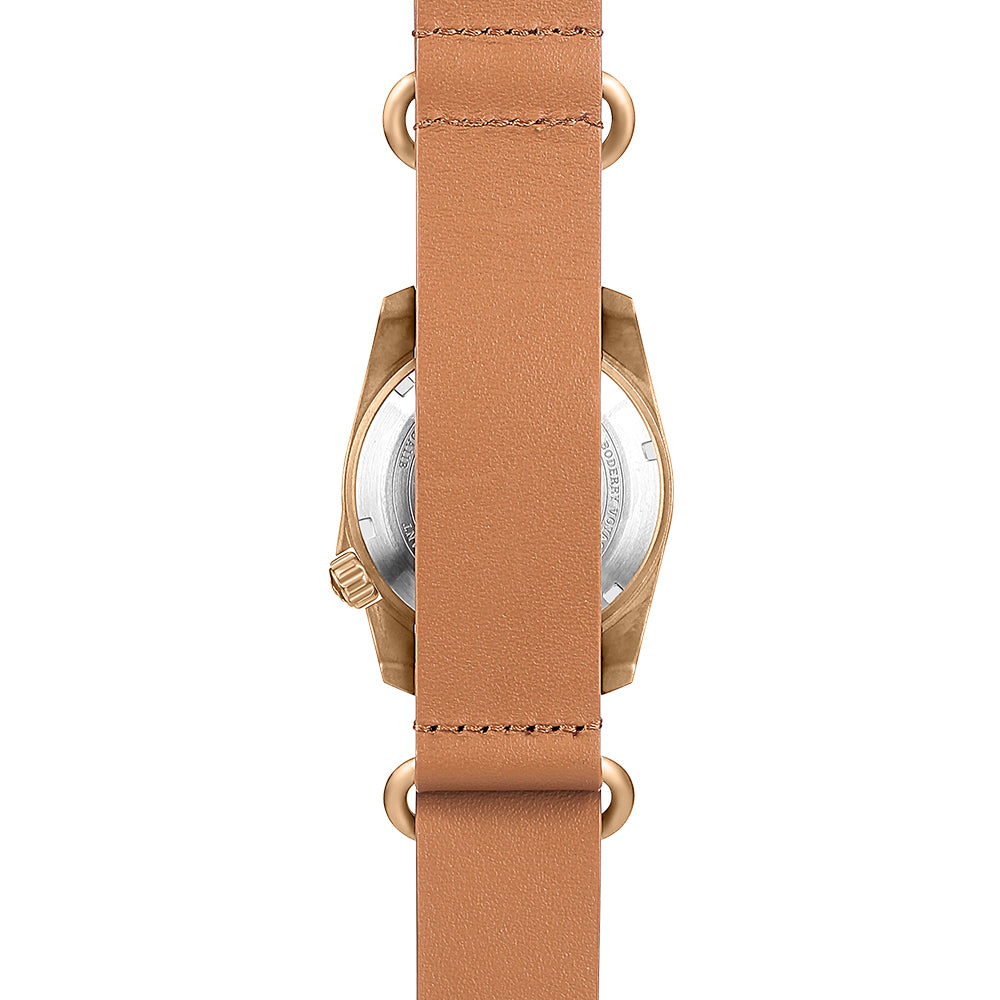 BODERRY - VOYAGER - Bronze Automatic Field Watch | White