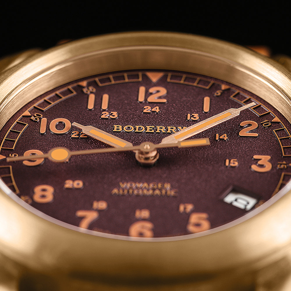 BODERRY - VOYAGER - Bronze Automatic Field Watch | Red