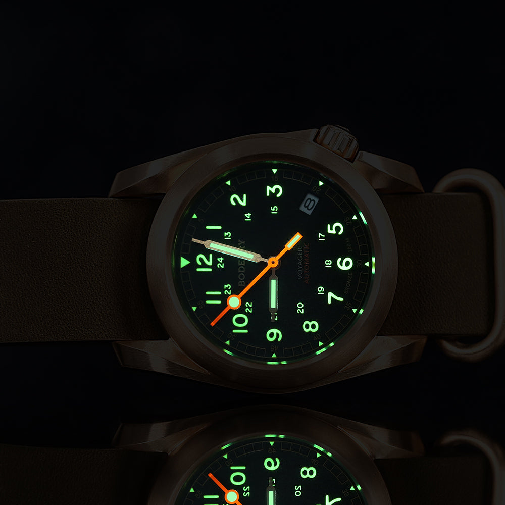 BODERRY - VOYAGER - Bronze Automatic Field Watch | Sandstone Green