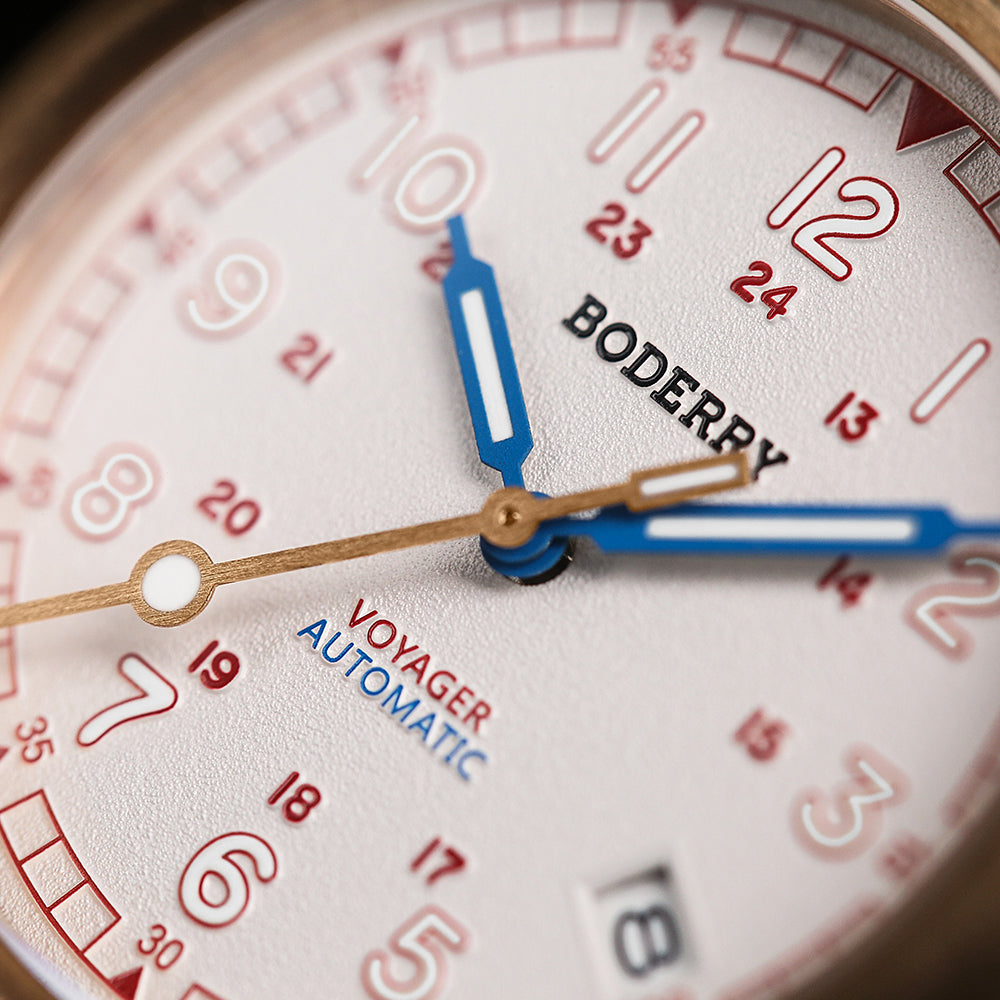 BODERRY - VOYAGER - Bronze Automatic Field Watch | White