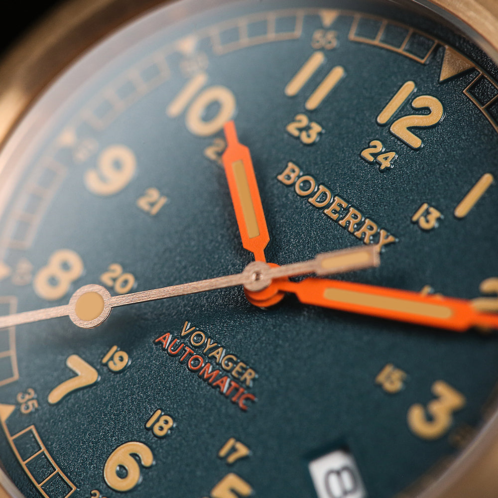 BODERRY - VOYAGER - Bronze Automatic Field Watch | Sandstone Green