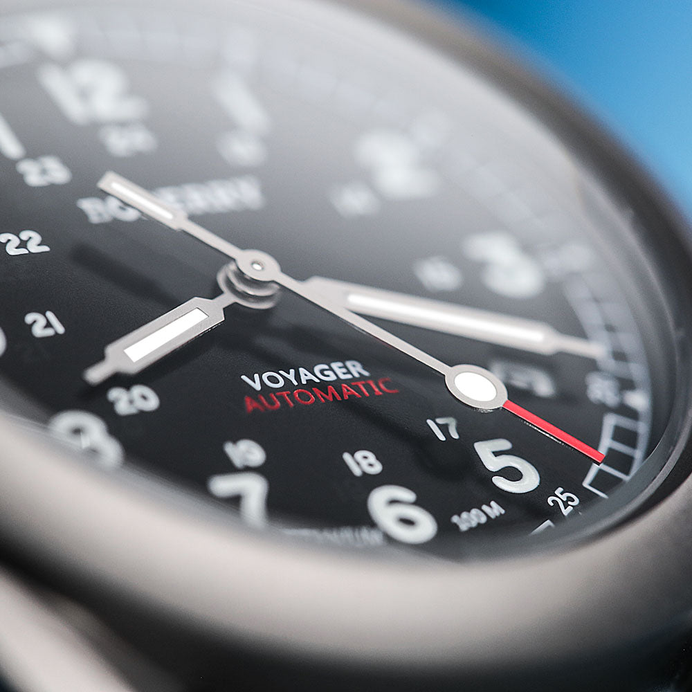 BODERRY - VOYAGER - Titanium Automatic Field Watch | Black-bracelet