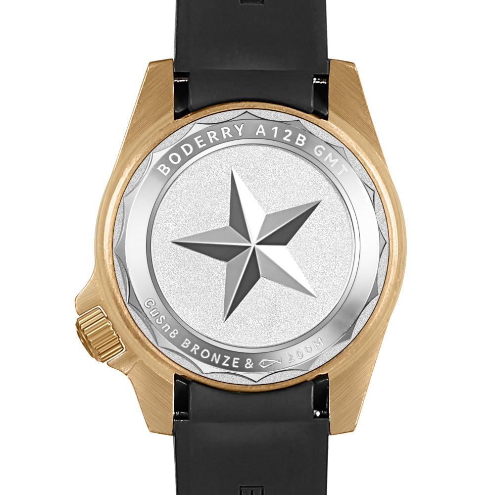 BODERRY - ADMIRAL GMT - Bronze Automatic Diver Watch | Black