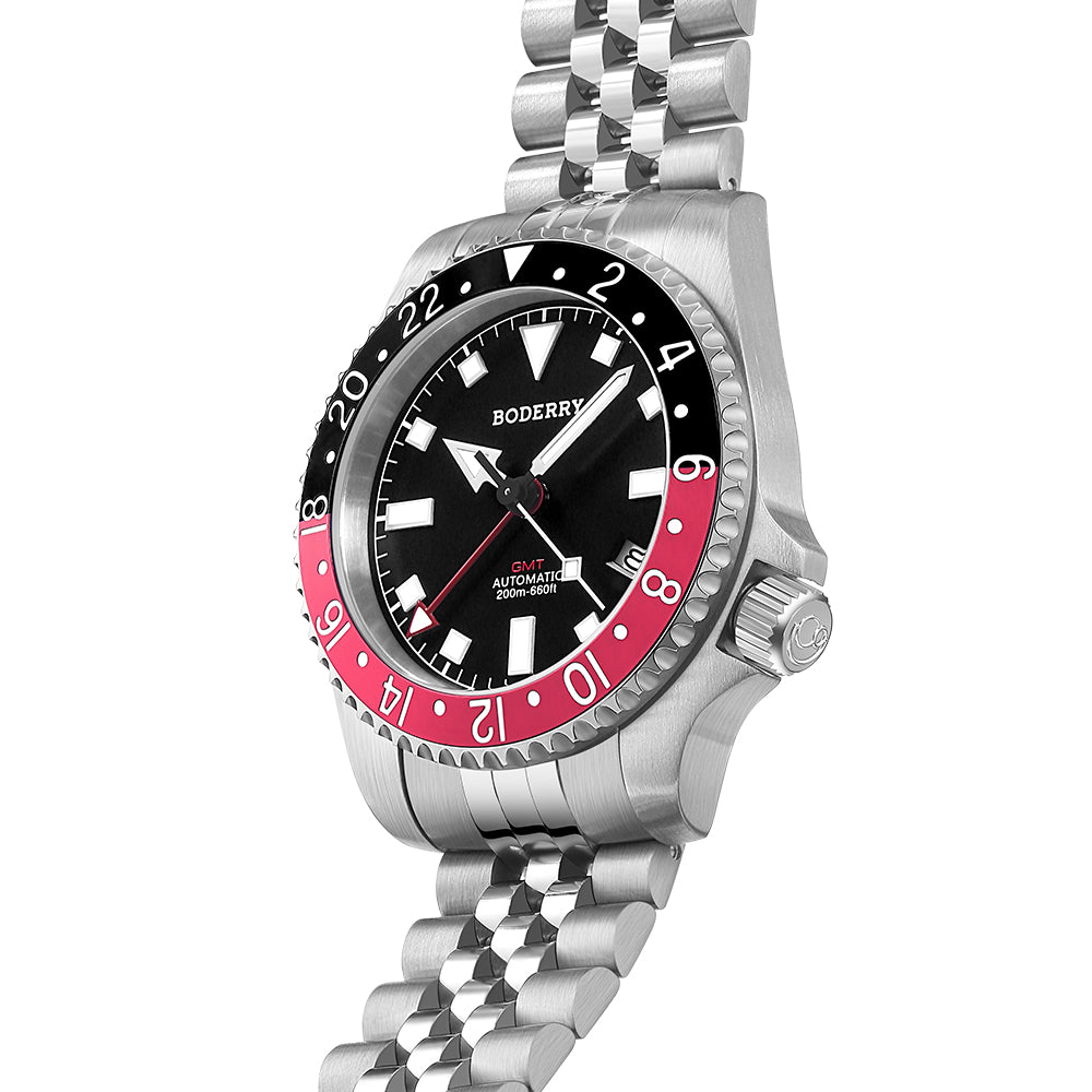 BODERRY - ADMIRAL GMT - Titanium Automatic Diver Watch | Black