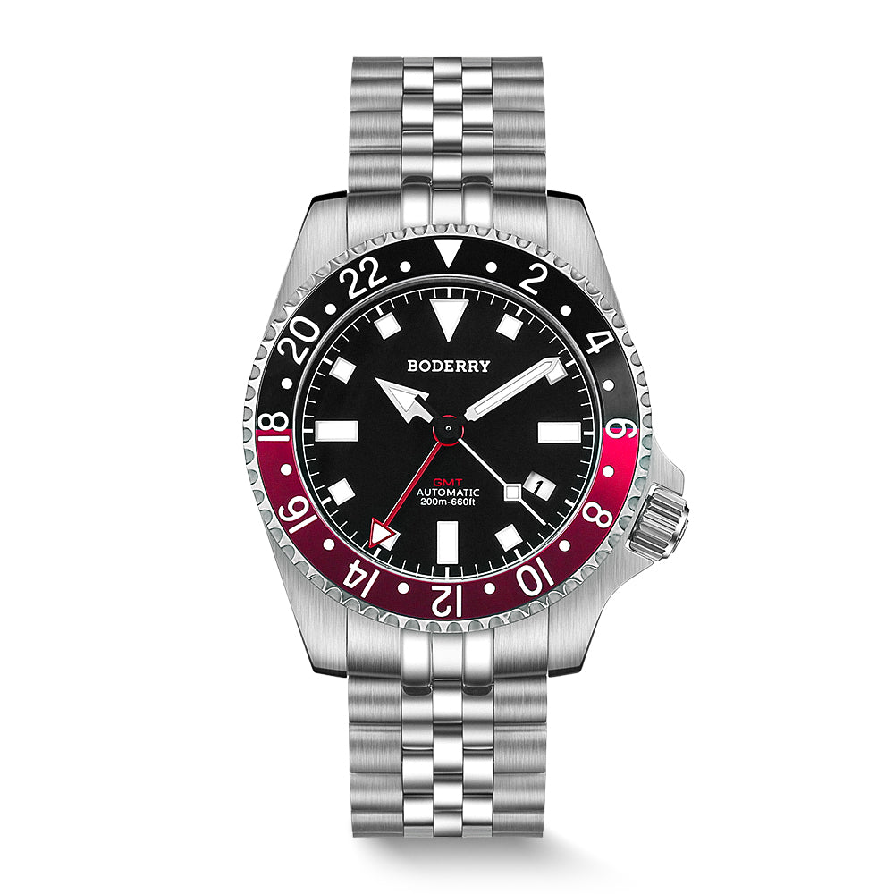 BODERRY - ADMIRAL GMT - Titanium Automatic Diver Watch | Black