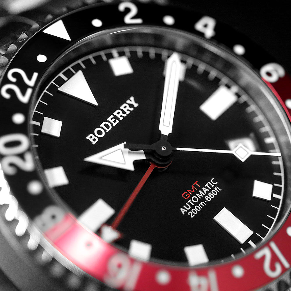 BODERRY - ADMIRAL GMT - Titanium Automatic Diver Watch | Black
