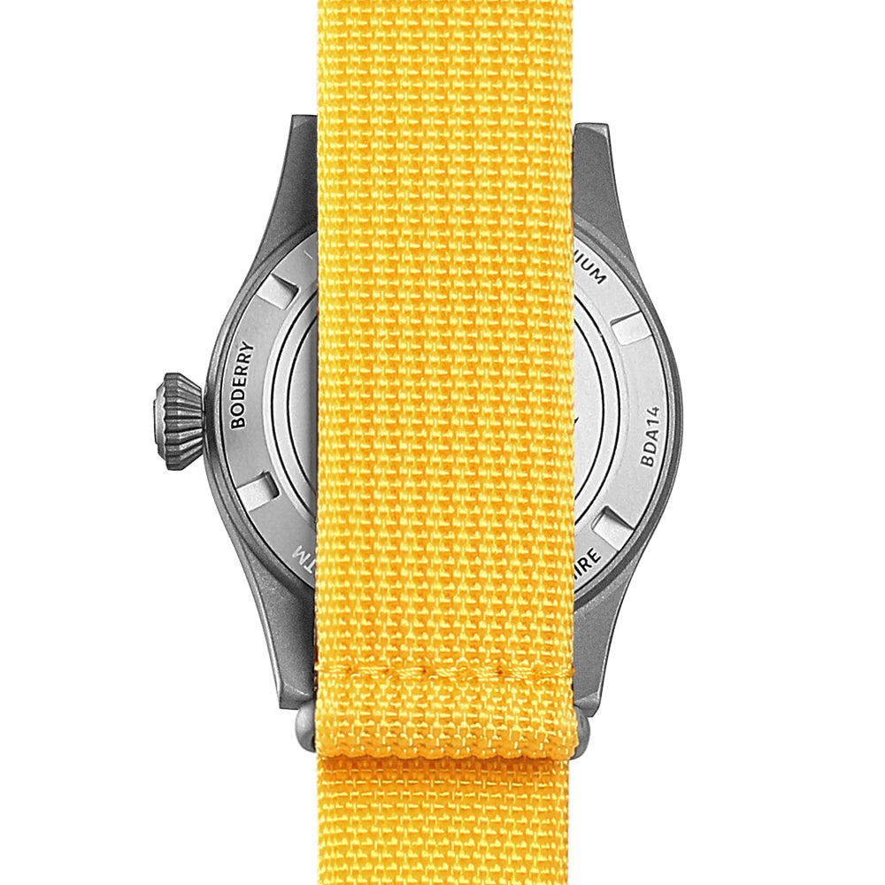 BODERRY - LANDMASTER - Titanium Automatic Field Watch | Yellow