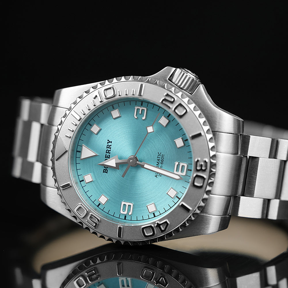 BODERRY - ADMIRAL No-Date - Titanium Automatic Diver Watch | Glacier Blue