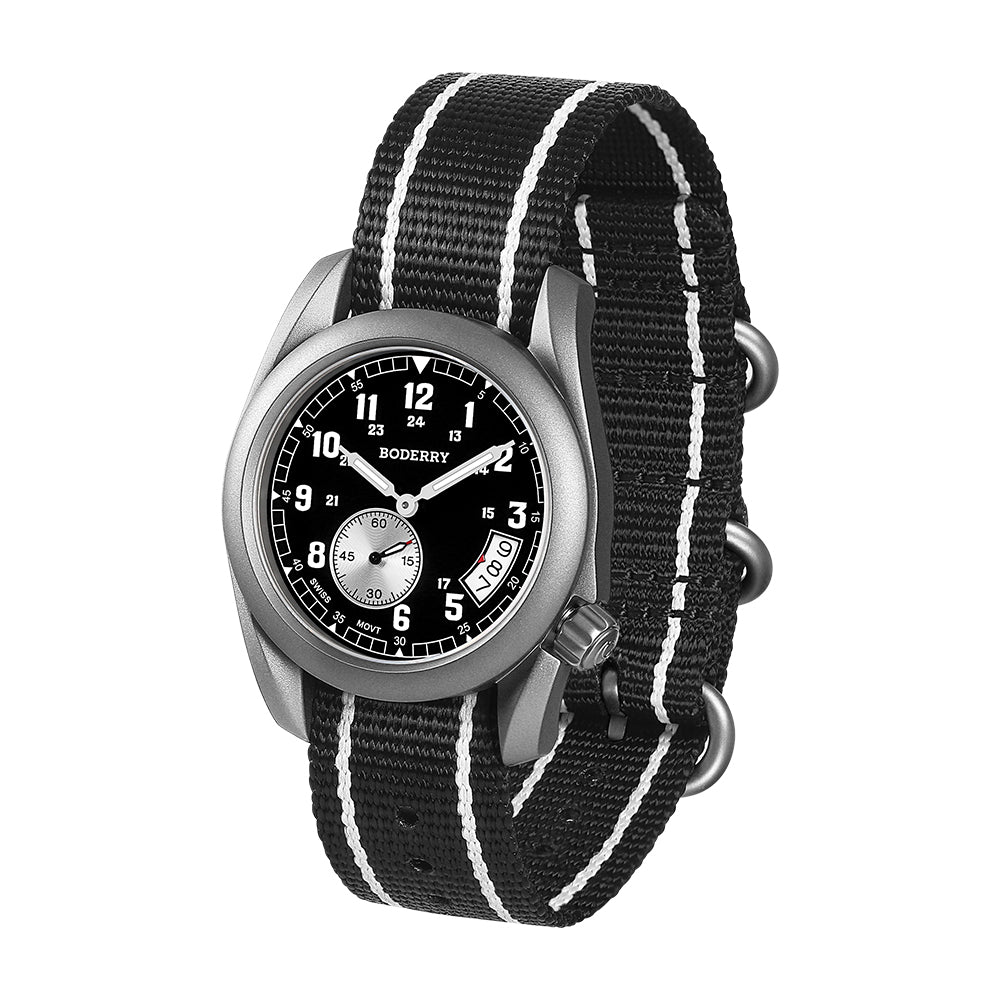 BODERRY - VOYAGER - Titanium Field Watch | Black
