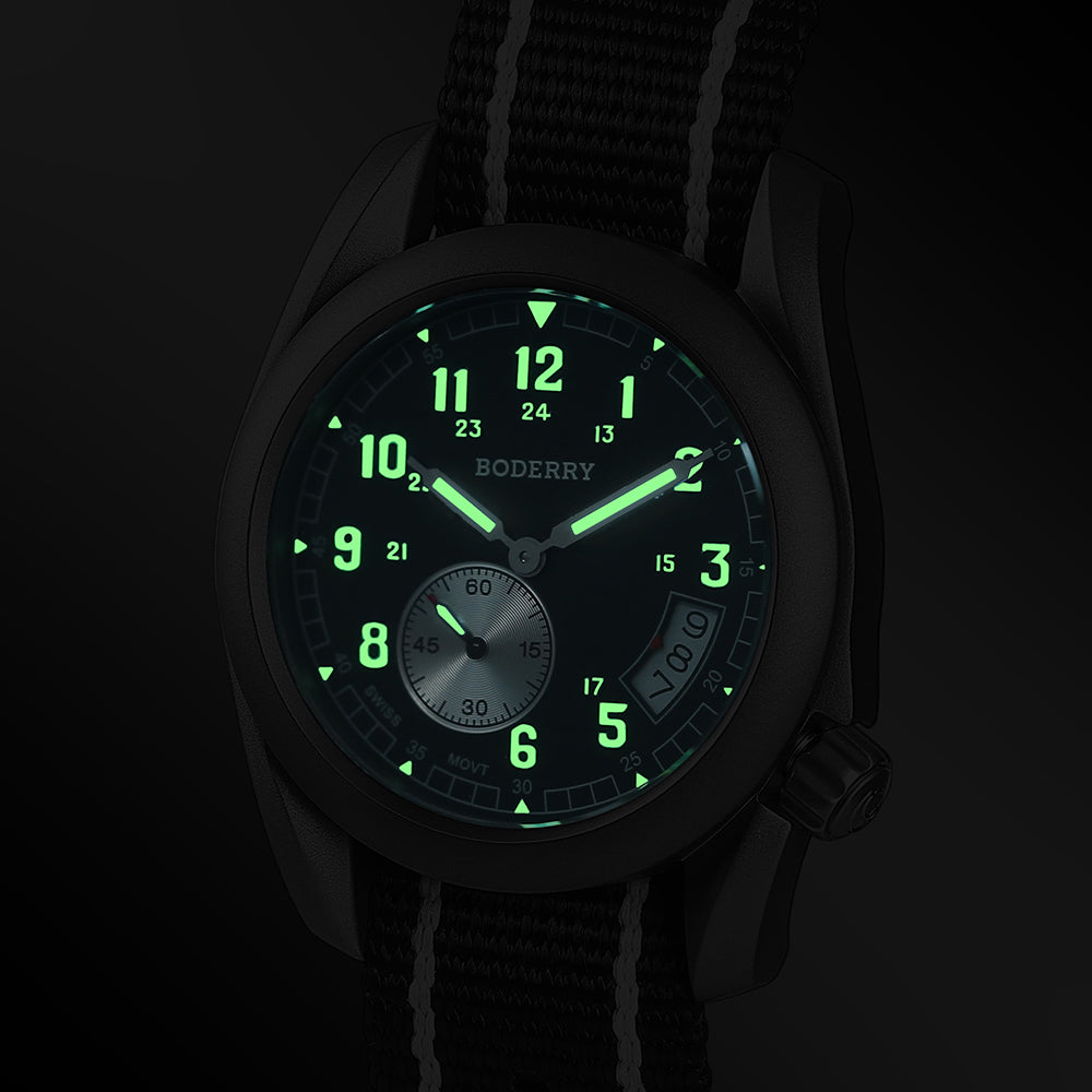 BODERRY - VOYAGER - Titanium Field Watch | Black