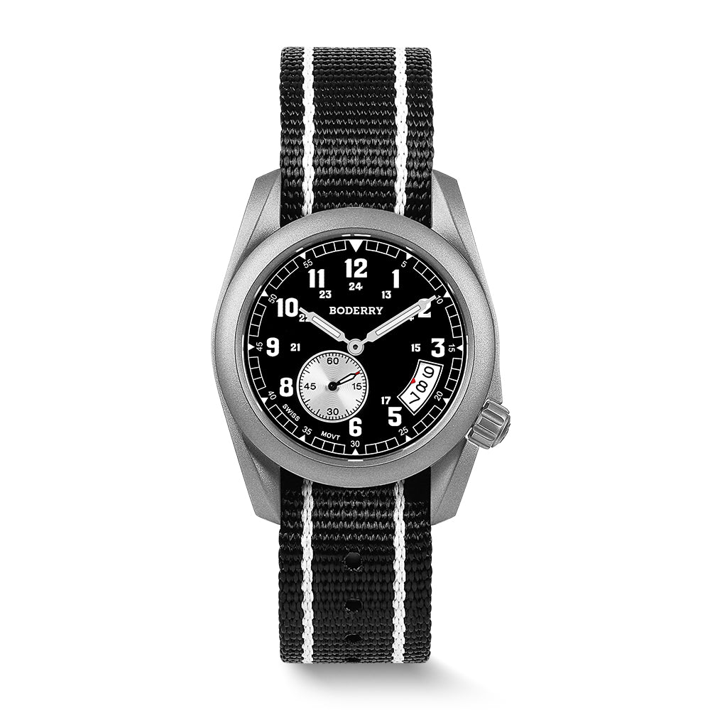 BODERRY - VOYAGER - Titanium Field Watch | Black
