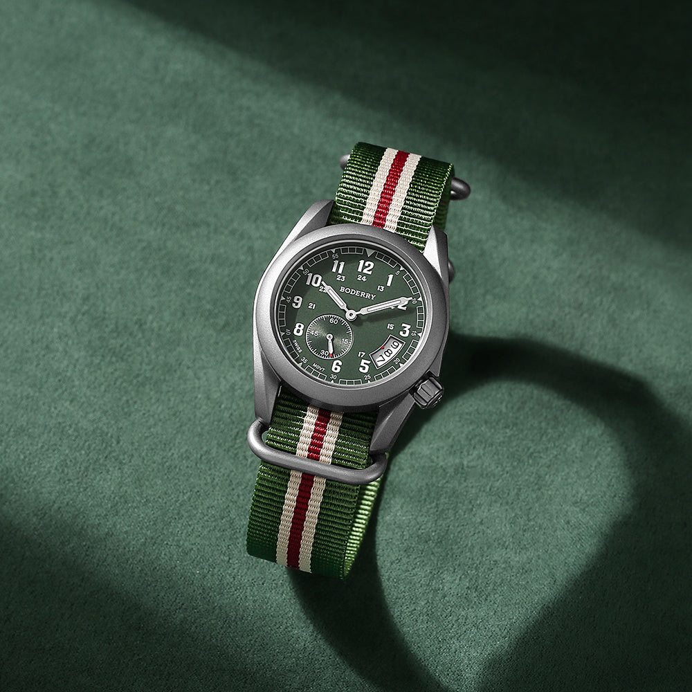 BODERRY - VOYAGER - Titanium Field Watch | Green