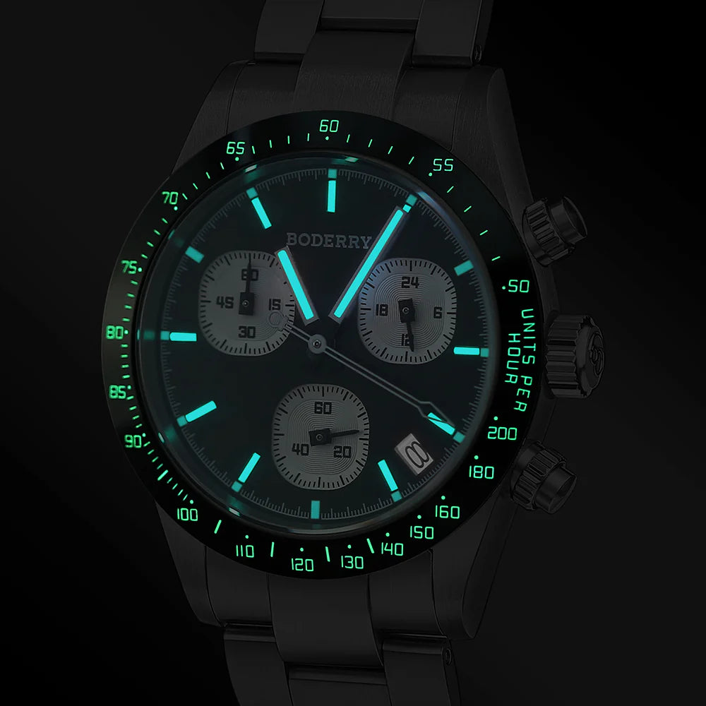 BODERRY - GOLDACE - Titanium Chronograph Watch | Black