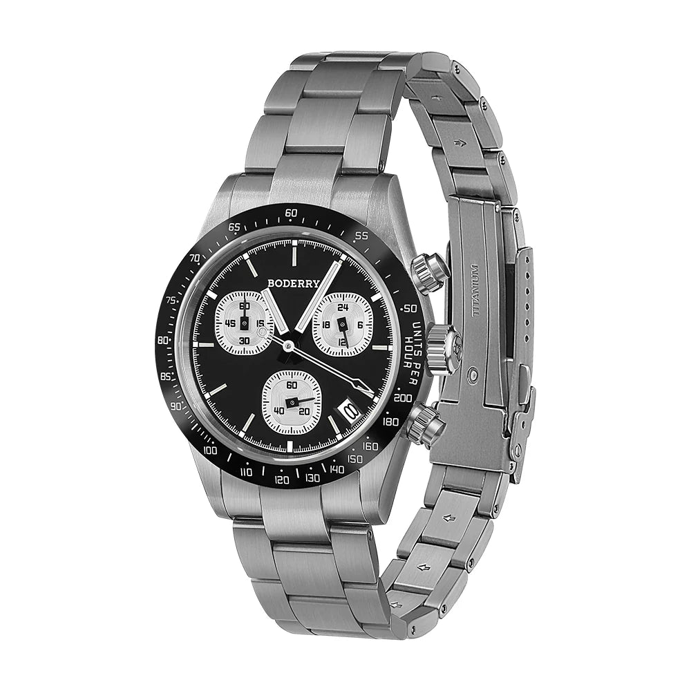 BODERRY - GOLDACE - Titanium Chronograph Watch | Black