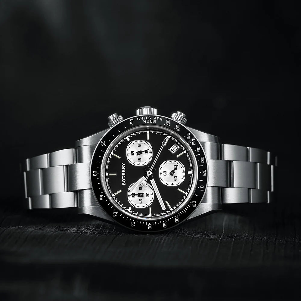 BODERRY - GOLDACE - Titanium Chronograph Watch | Black