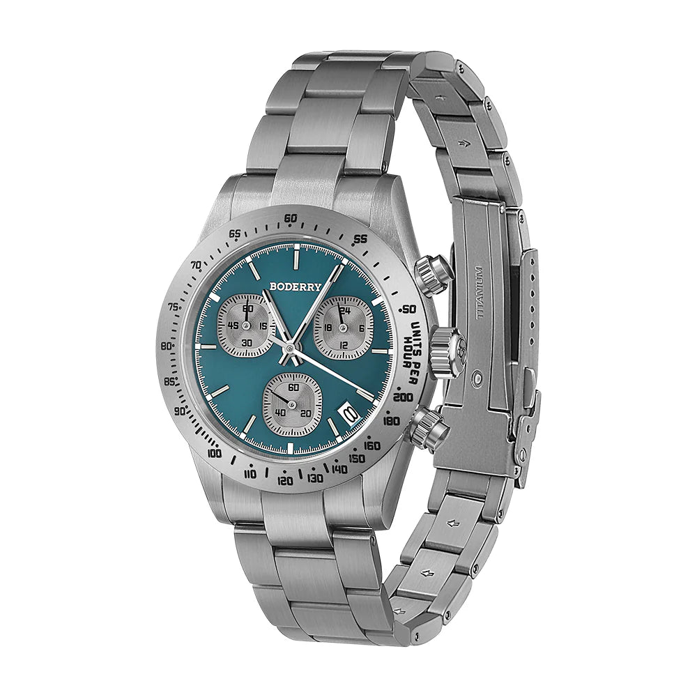 BODERRY - GOLDACE - Titanium Chronograph Watch | Blue
