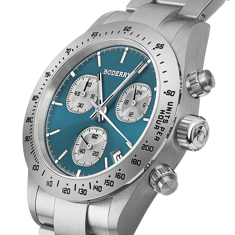 BODERRY - GOLDACE - Titanium Chronograph Watch | Blue