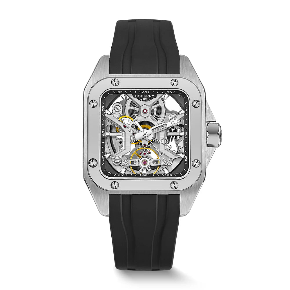 BODERRY - STORM - Square Automatic Skeleton Watch | A10T-04