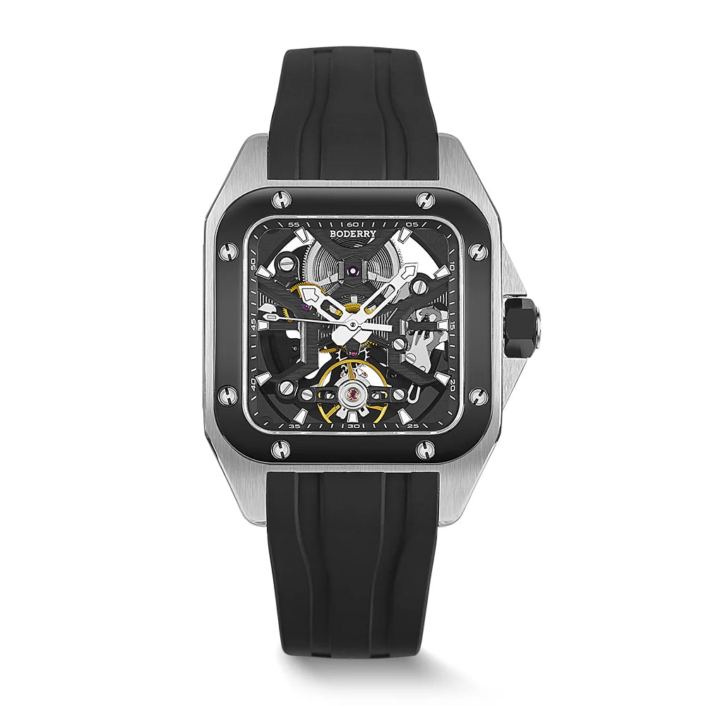 BODERRY - STORM - Square Automatic Skeleton Watch | A10T-01