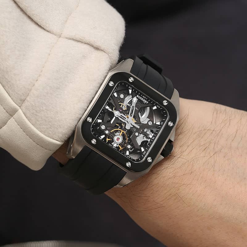 BODERRY - STORM - Square Automatic Skeleton Watch | A10T-01