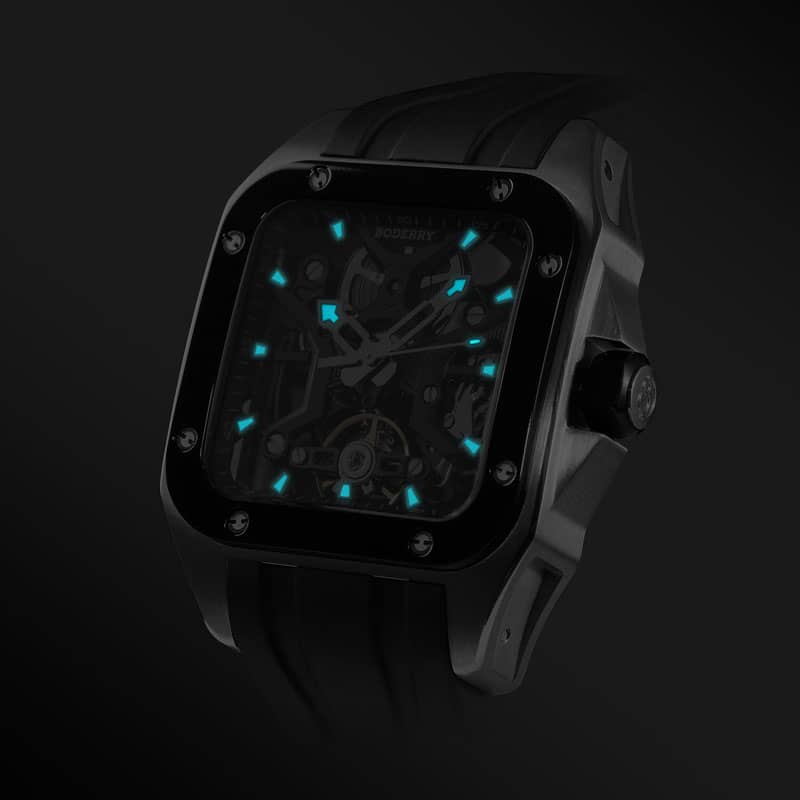 BODERRY - STORM - Square Automatic Skeleton Watch | A10T-01