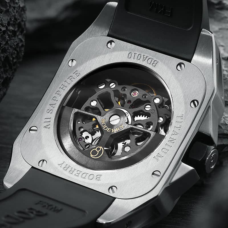 BODERRY - STORM - Square Automatic Skeleton Watch | A10T-01