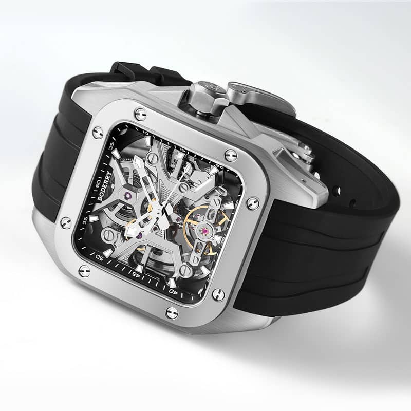 BODERRY - STORM - Square Automatic Skeleton Watch | A10T-04