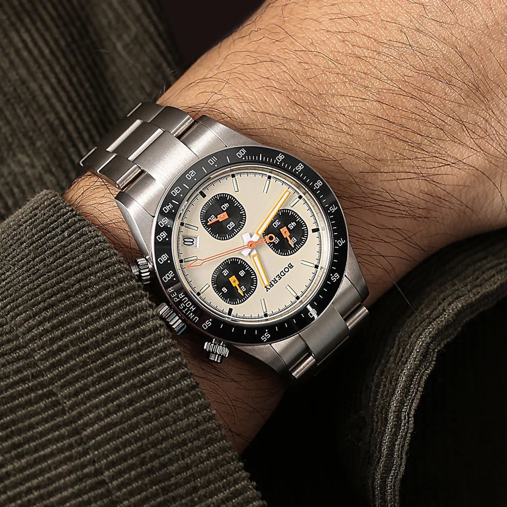 BODERRY - GOLDACE - Titanium Chronograph Watch | Cream