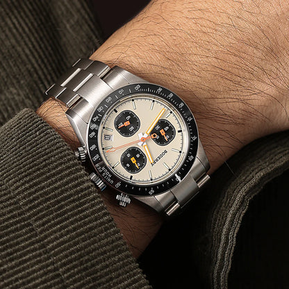 BODERRY - GOLDACE - Titanium Chronograph Watch | Cream