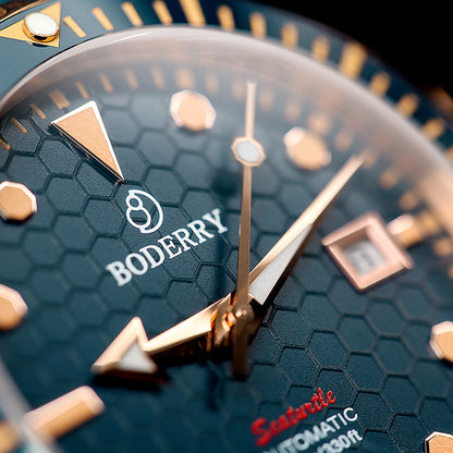 BODERRY - SEATURTLE.OCEAN - Bronze Automatic Diver Watch | Sea Blue