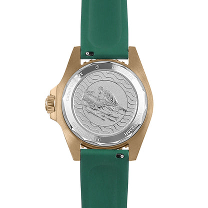 BODERRY - SEATURTLE.OCEAN - Bronze Automatic Diver Watch | Turtle Green/FKM Rubber