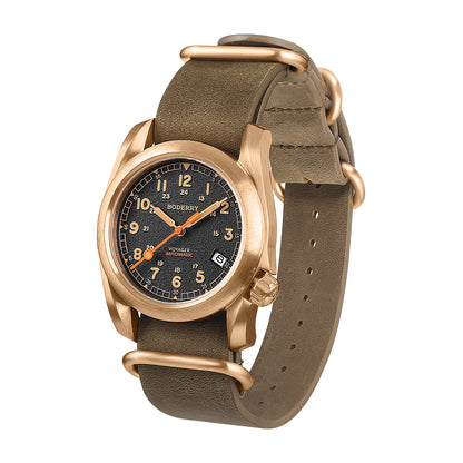 BODERRY - VOYAGER - Bronze Automatic Field Watch | Black