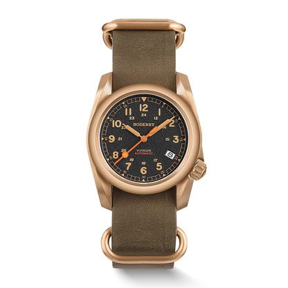 BODERRY - VOYAGER - Bronze Automatic Field Watch | Black