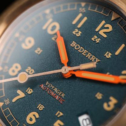 BODERRY - VOYAGER - Bronze Automatic Field Watch | Sandstone Green