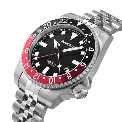 BODERRY - ADMIRAL GMT - Titanium Automatic Diver Watch | Black
