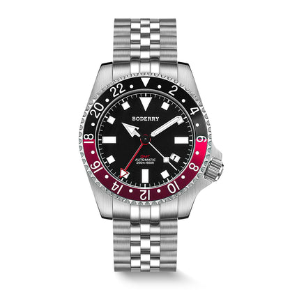 BODERRY - ADMIRAL GMT - Titanium Automatic Diver Watch | Black