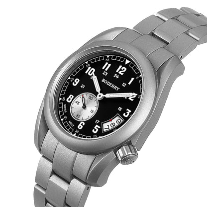 BODERRY - VOYAGER - Titanium Field Watch | Black-bracelet