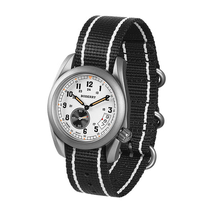 BODERRY - VOYAGER - Titanium Field Watch | White