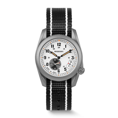 BODERRY - VOYAGER - Titanium Field Watch | White