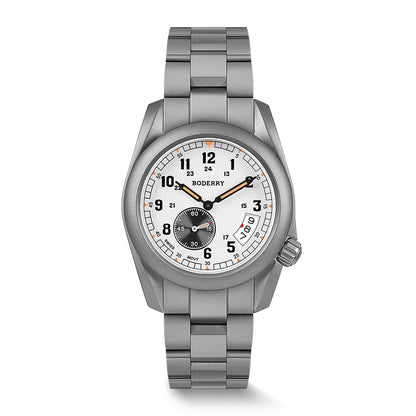 BODERRY - VOYAGER - Titanium Field Watch | White-bracelet