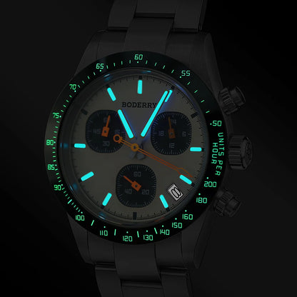 BODERRY - GOLDACE - Titanium Chronograph Watch | Cream