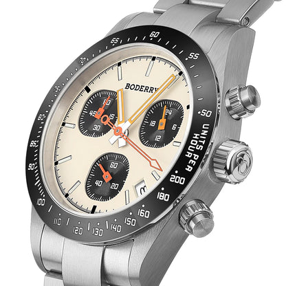 BODERRY - GOLDACE - Titanium Chronograph Watch | Cream